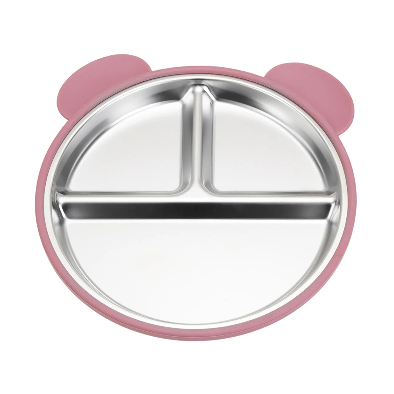 Bear Suction Plate for Toddlers | Stainless Steel & Silicone | Oliver & Company Montessori Toys