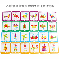 155-Piece Wooden Pattern Blocks Set | Oliver Montessori Toys