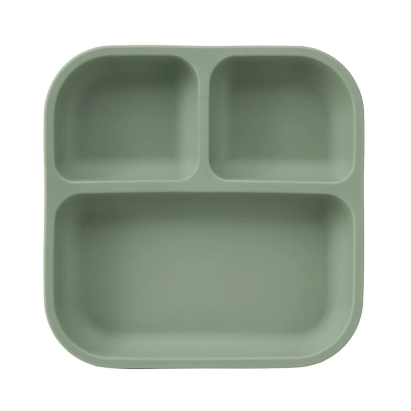 Square silicone divided suction plate in Sage