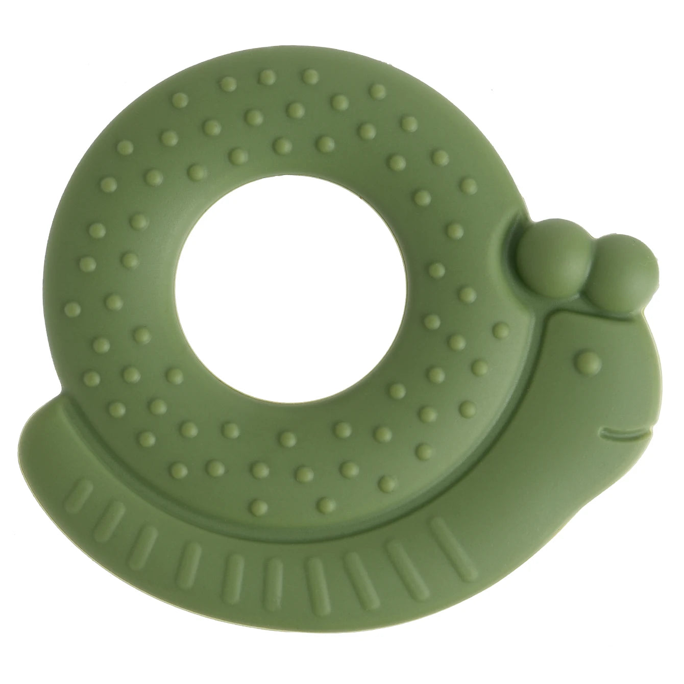 Olive snail silicone teether