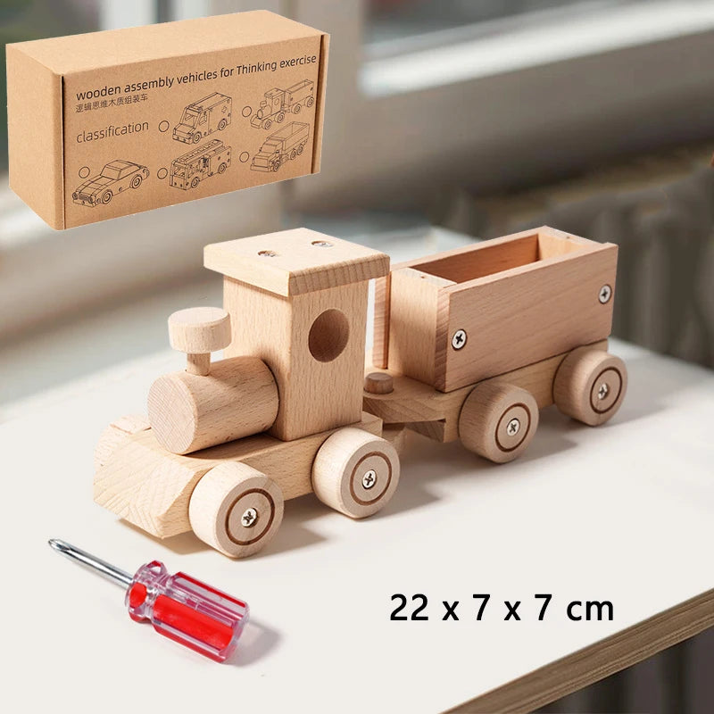 Wooden DIY Assembly Vehicle Kids Build Your Own Toy Car Truck