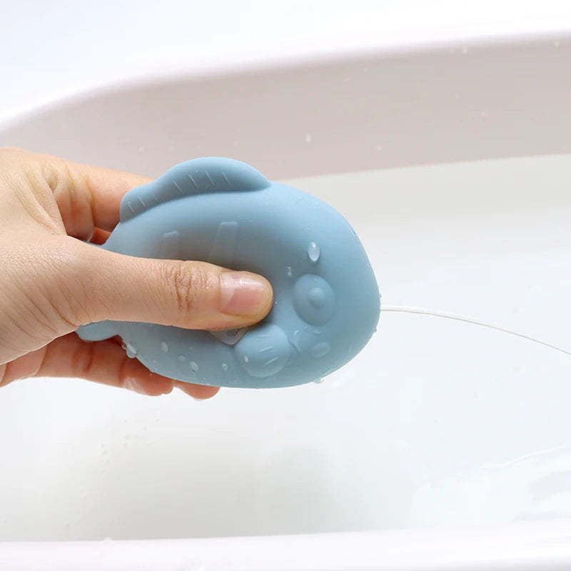 Silicone Fish Bath Toy – Squeeze and Spray Water Toy for Babies