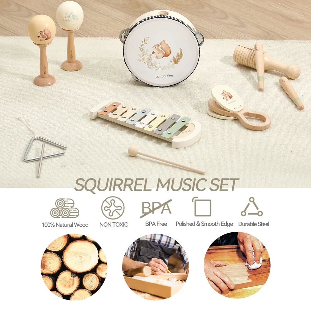 Baby Woodland Musical Instrument Set for Infants and Toddlers