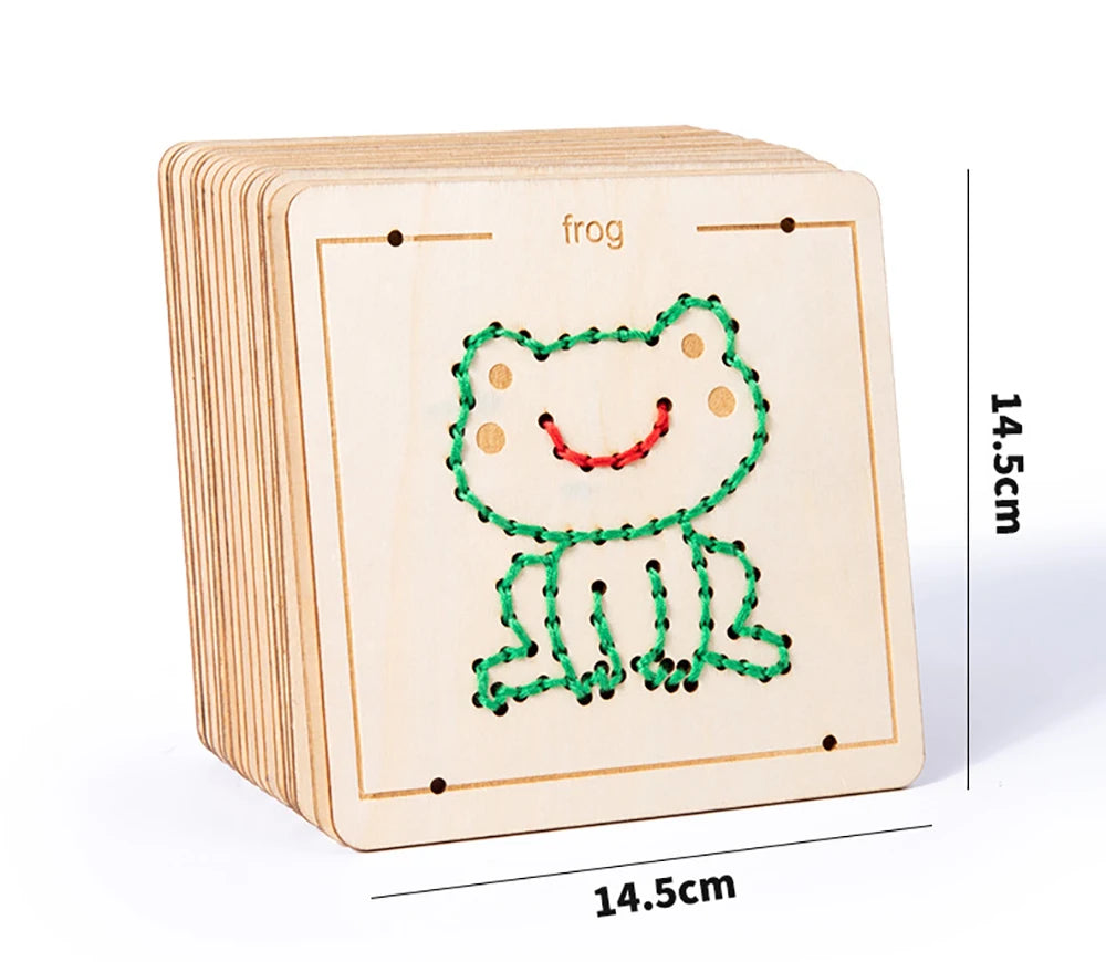 Wooden Lacing Boards for Kids – Montessori Threading – Oliver & Company