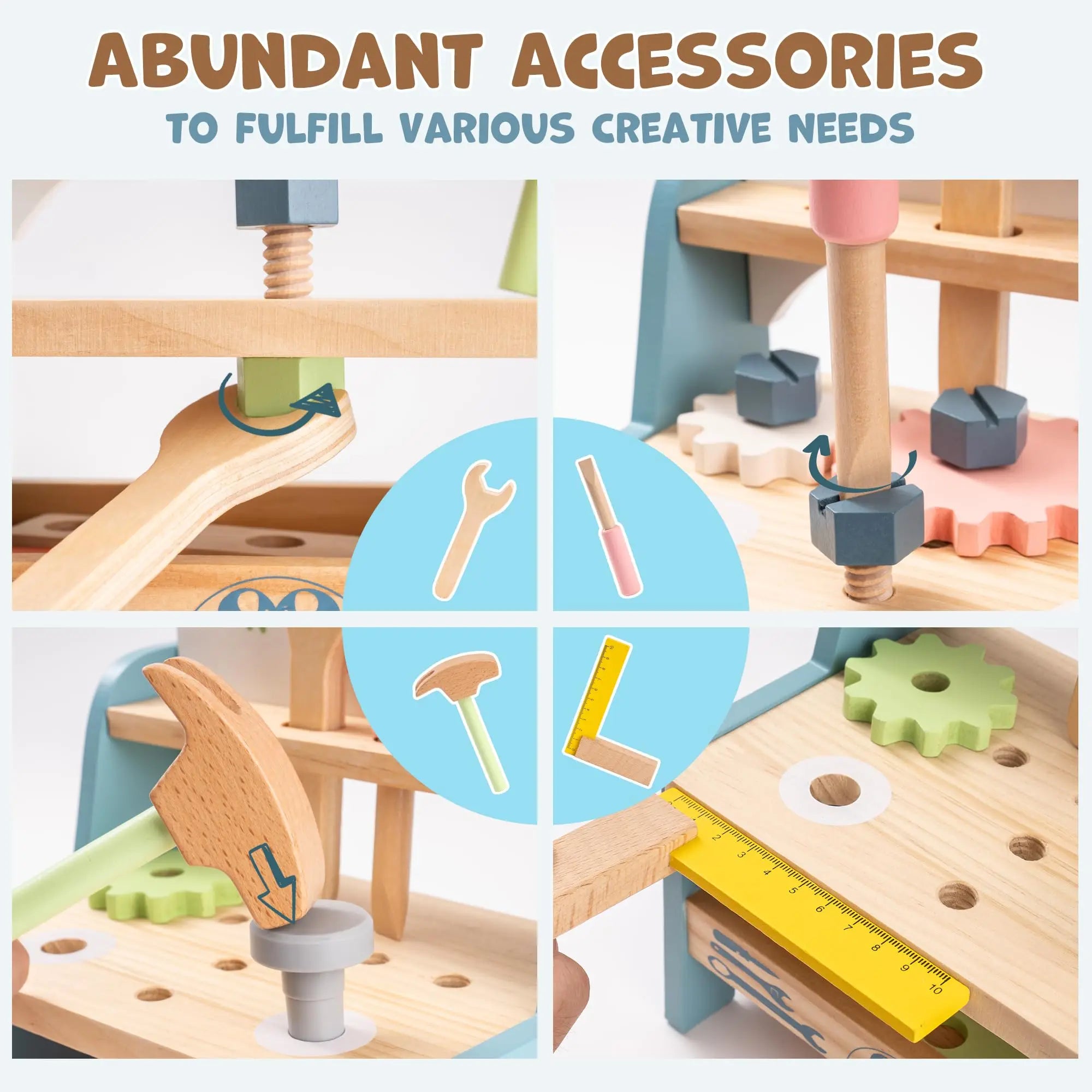 Mini Wooden Tool Bench Set