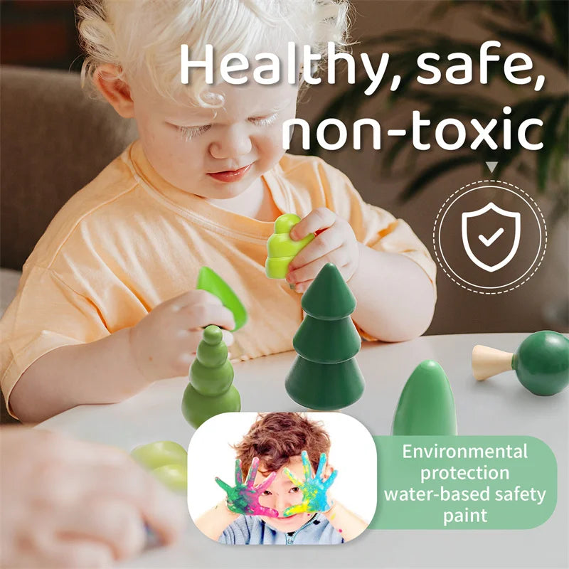 Wooden Forest Trees and Tiny Houses