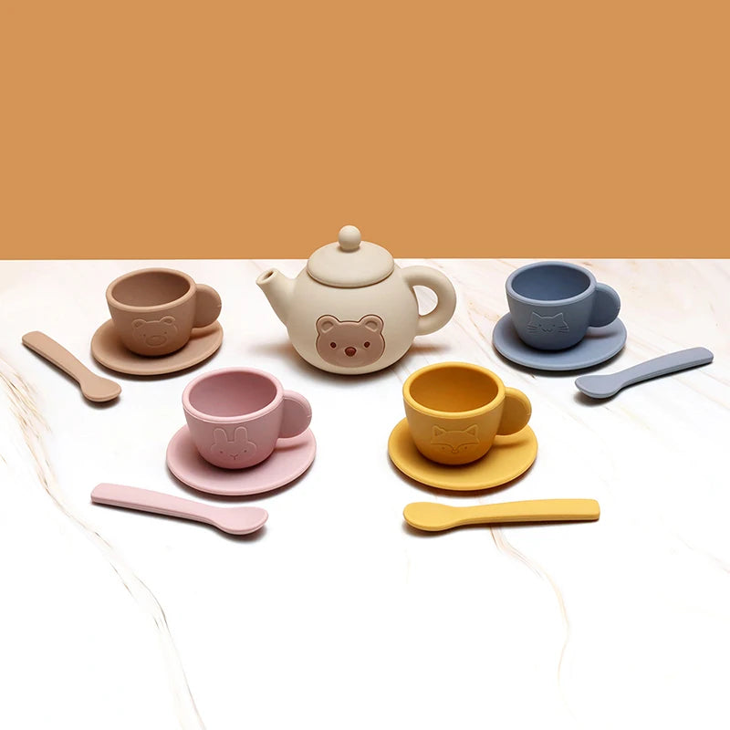 Silicone Tea Play Set for Toddlers – 13-Piece Pretend Play Tea Party
