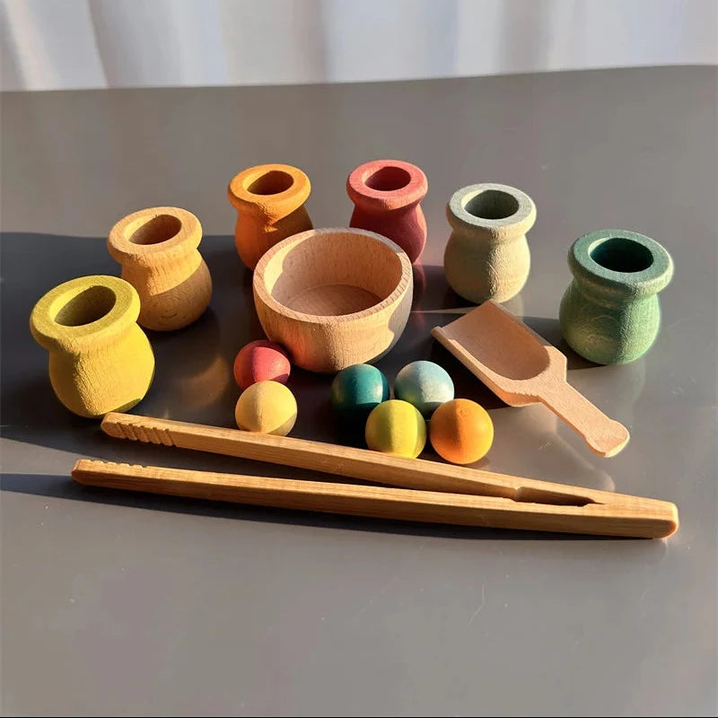 Rainbow Peg Doll Sorting Set
