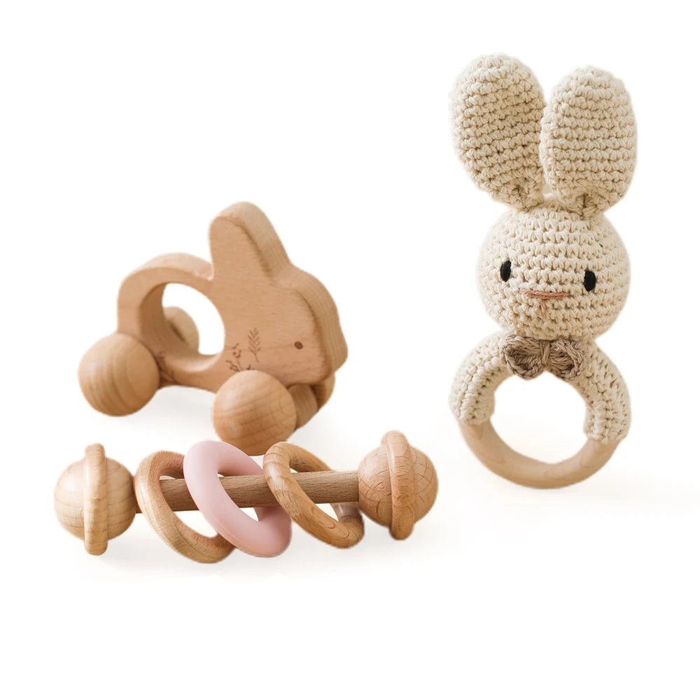 Animal Rattle Set | Oliver and Company Montessori Toys