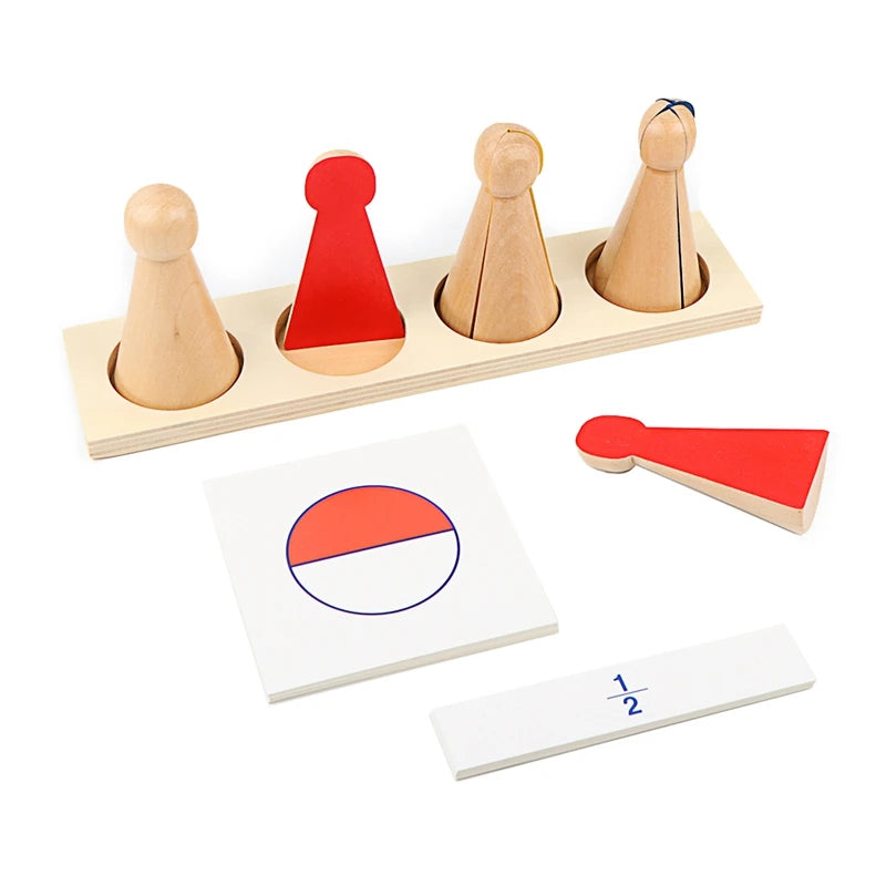 Whole and half fraction skittles with matching card
