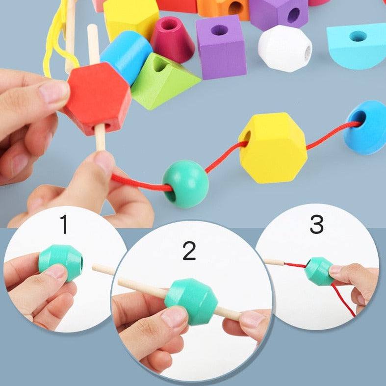 Montessori wooden color shape matching game