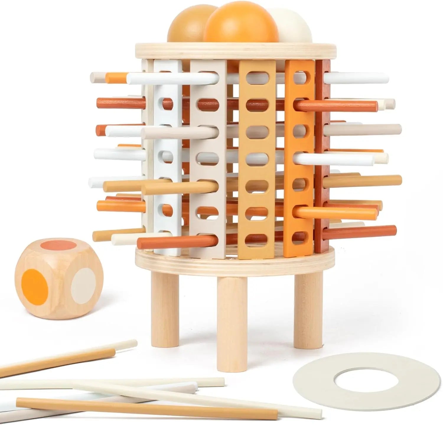 Montessori Wooden Stick & Ball Drop Game