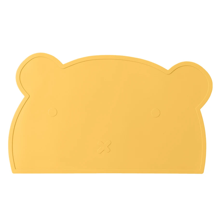 Mustard bear silicone placemat