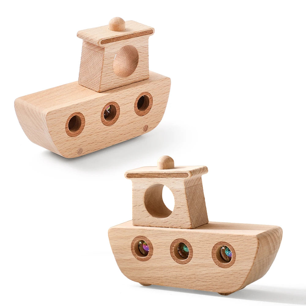 Montessori Wooden Kaleidoscope Boat Toy | Oliver and Company