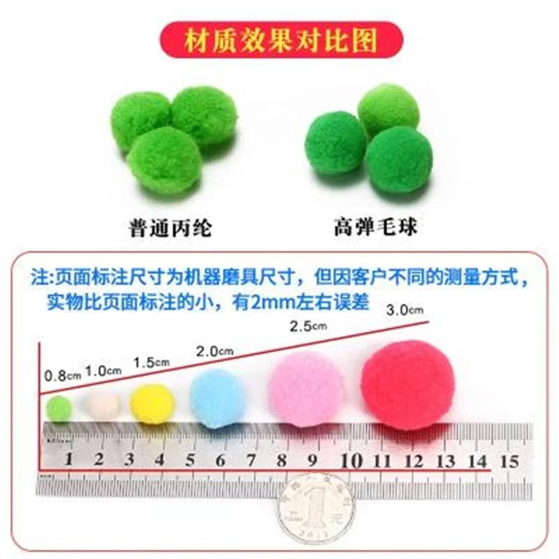 500/2000Pcs Mixed Color Fluffy Soft Colored Pompoms for Crafts