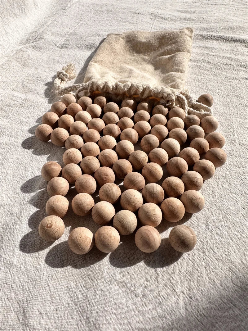 Wooden 100 Peg Board with Beads, Alphabets, and Numbers