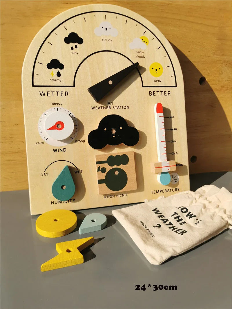 Wooden Weather Station - Montessori Interactive Learning Toy
