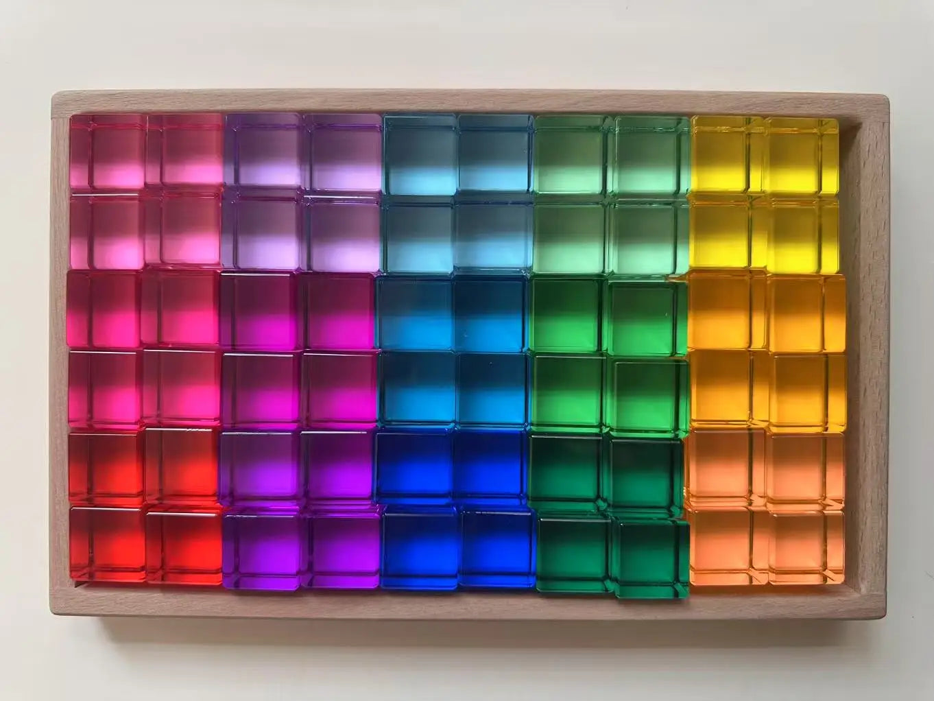 Rainbow Transparent Acrylic Stacking Blocks for Kids