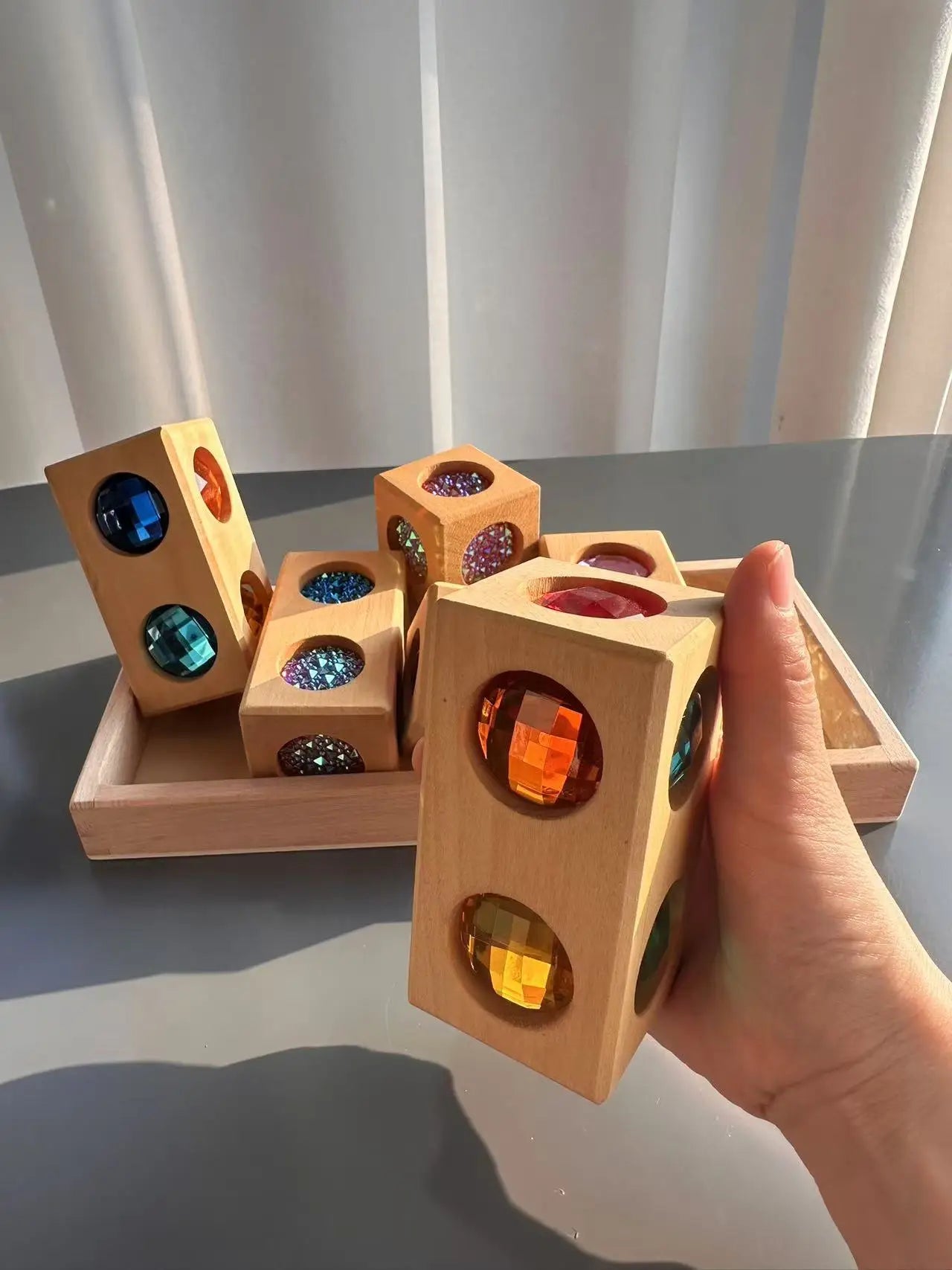3D Gem Wooden Building Blocks