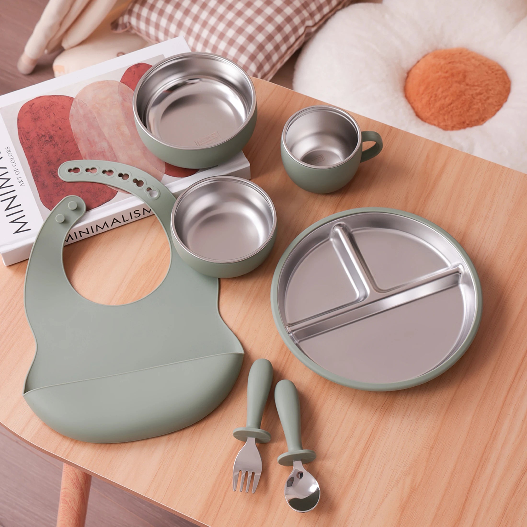7-Piece Baby Feeding Set | Stainless Steel & Silicone BPA-Free