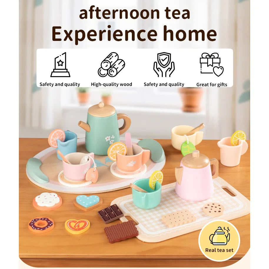 Wooden Tea & Snack Play Set | Oliver Montessori Toys