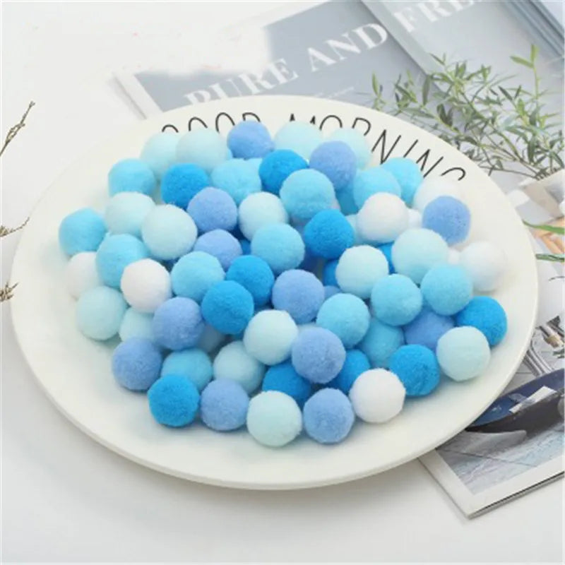 500/2000Pcs Mixed Color Fluffy Soft Colored Pompoms for Crafts