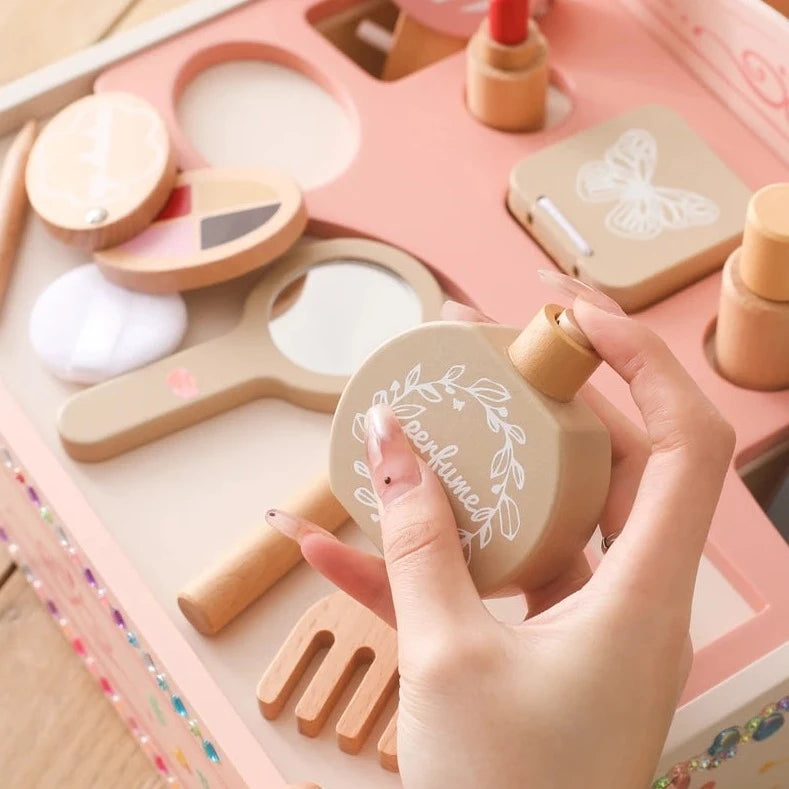 Wooden Makeup Set & Vanity Table Toys | Oliver Montessori