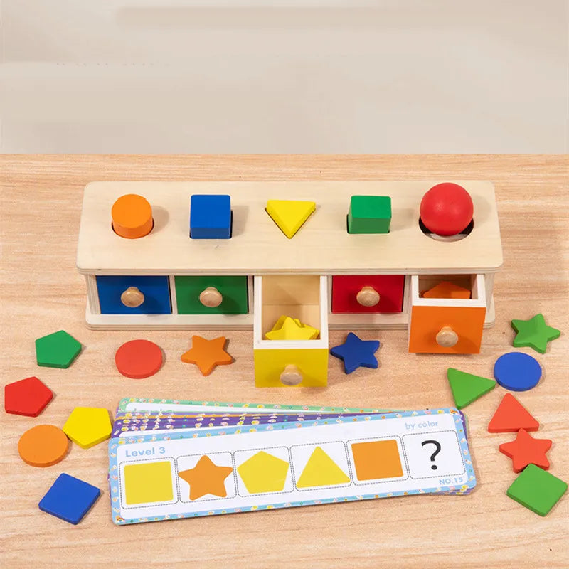 Montessori Wooden Color & Shape Sorting Educational Toy  Oliver & Company Montessori Toys   