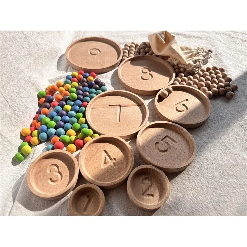 Wooden 100 Peg Board with Beads, Alphabets, and Numbers