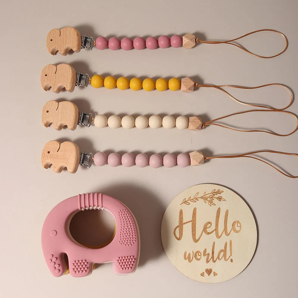 Baby Bib & Teether Elephant Gift Set