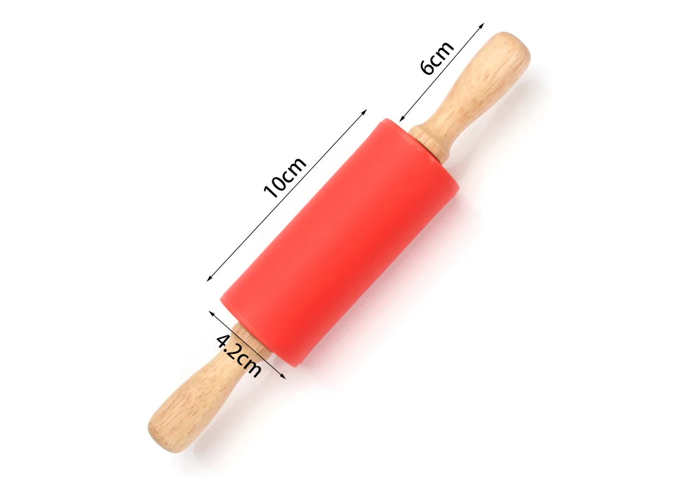 Silicone Rolling Pin with Wood Handles | Oliver Montessori Toys