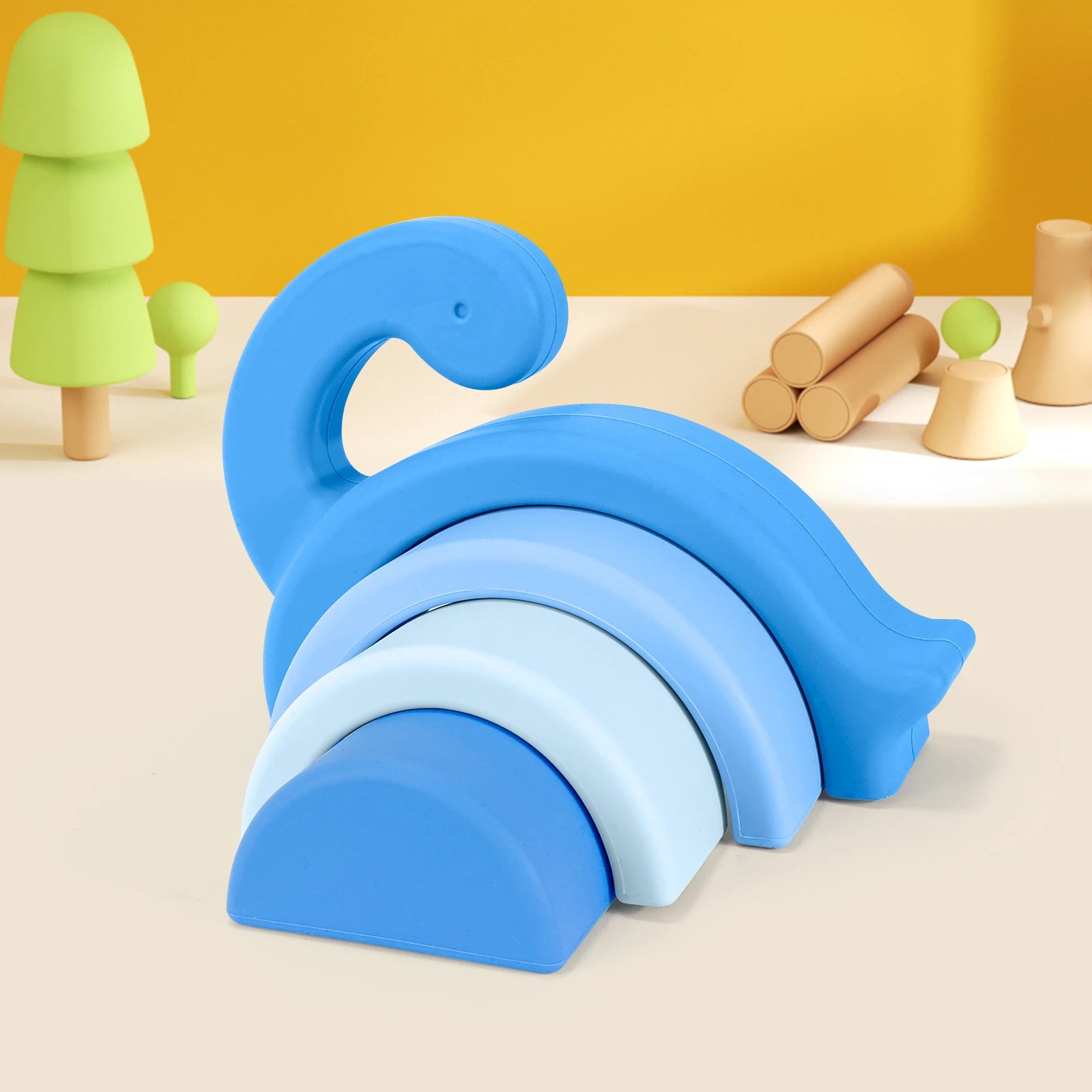 Dinosaur Silicone Stacking Blocks | Oliver & Company