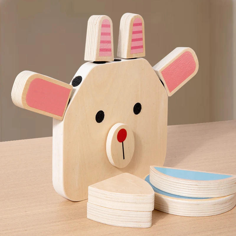 Character Change Face Building Blocks | Oliver Montessori Toys
