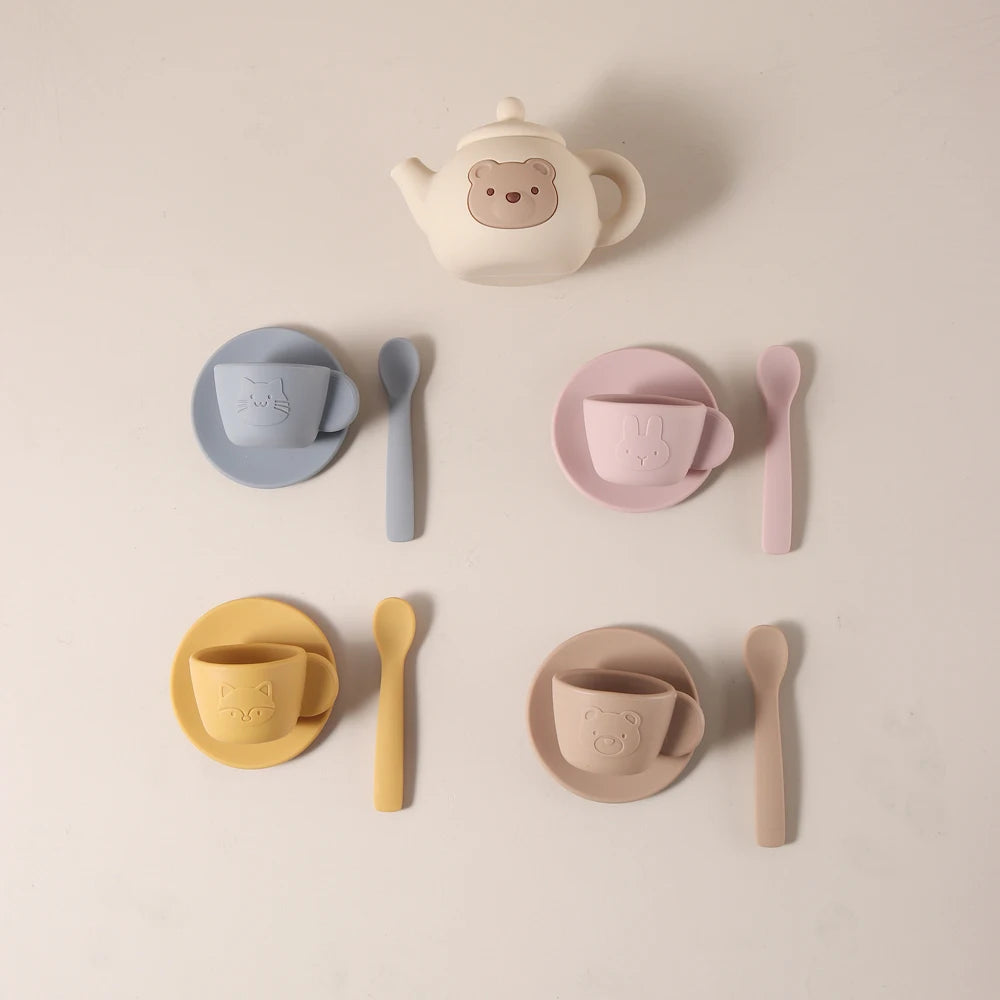 Silicone Tea Play Set for Toddlers – 13-Piece Pretend Play Tea Party