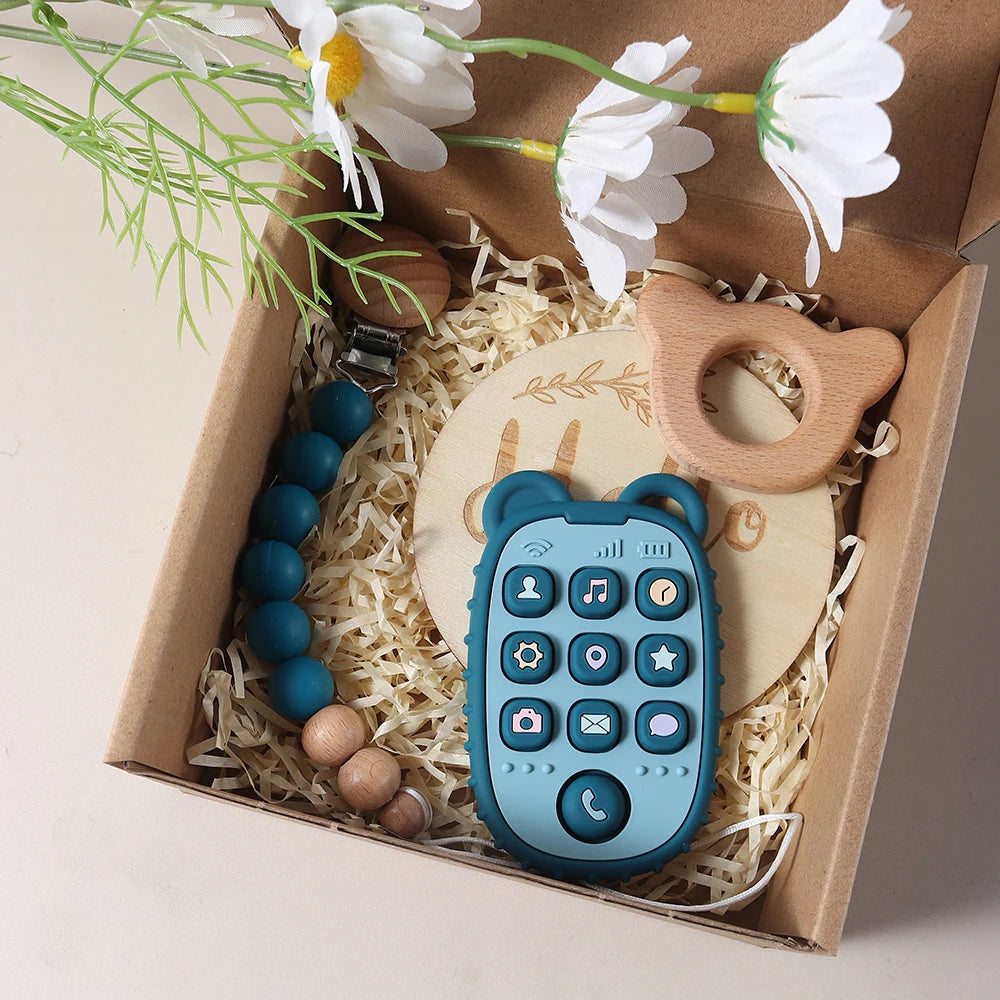 Remote Control & Wooden Teether Baby Gift Set