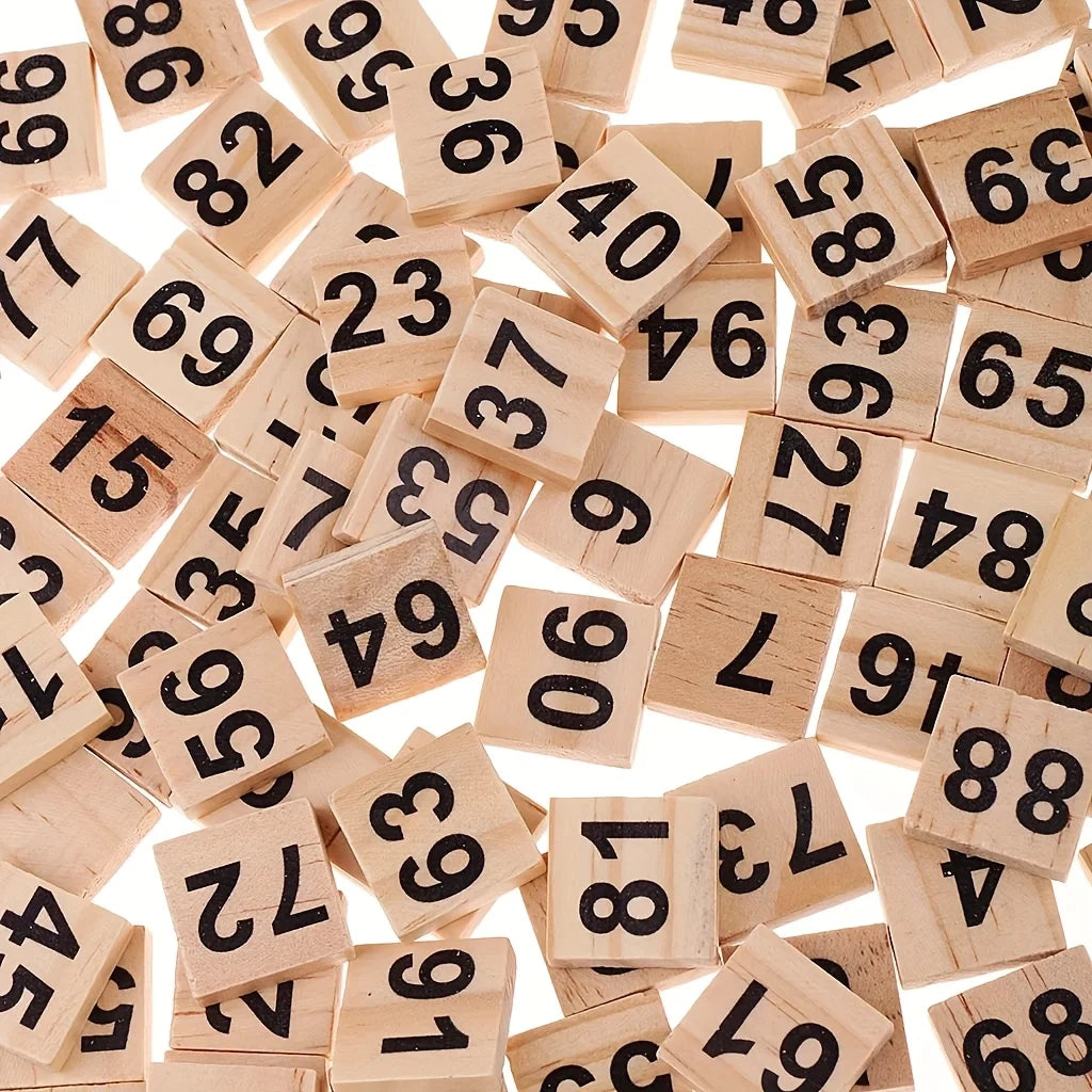Wooden Number Tiles 1-100 | Oliver & Company Toys