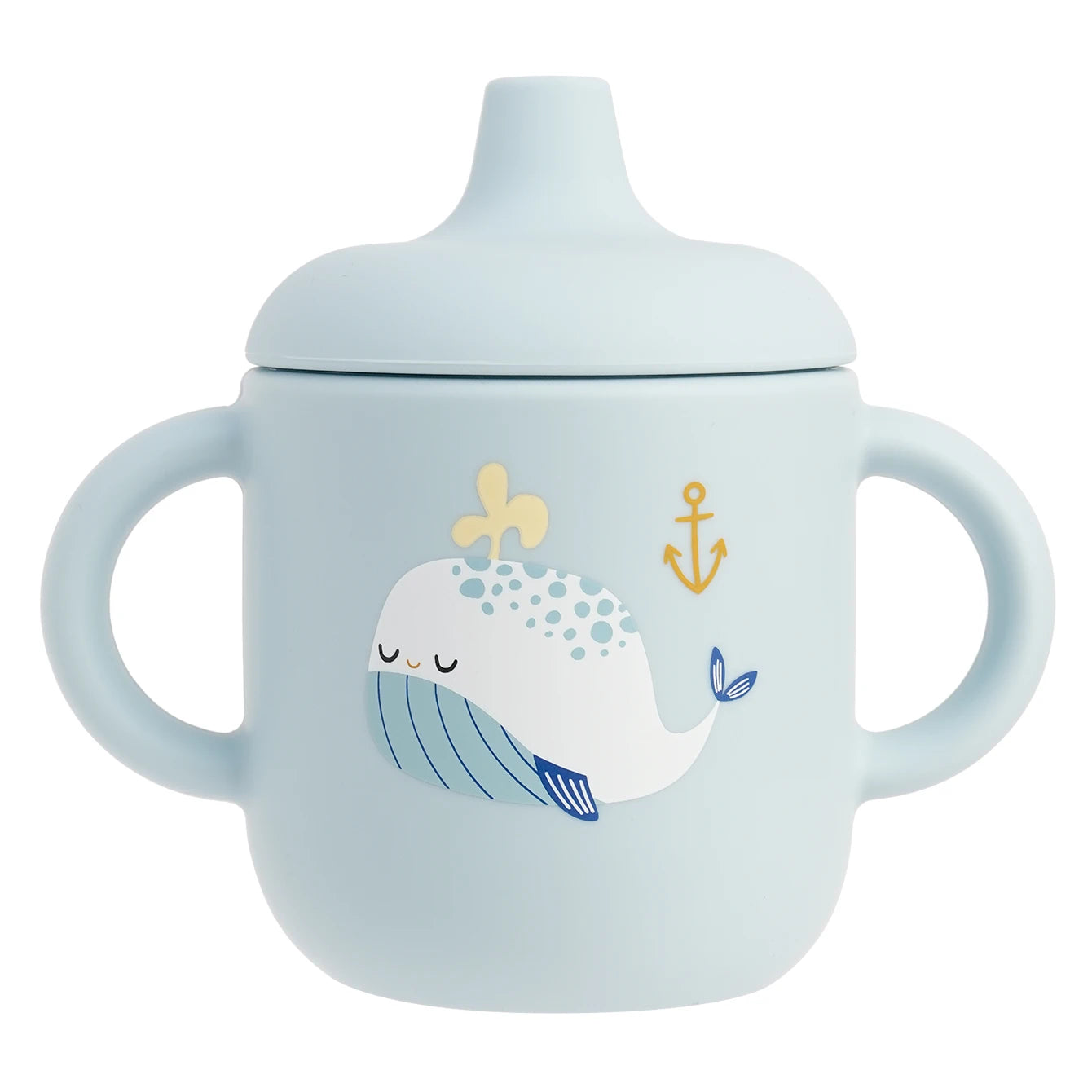 Cartoon silicone sippy cup in Blue Whale