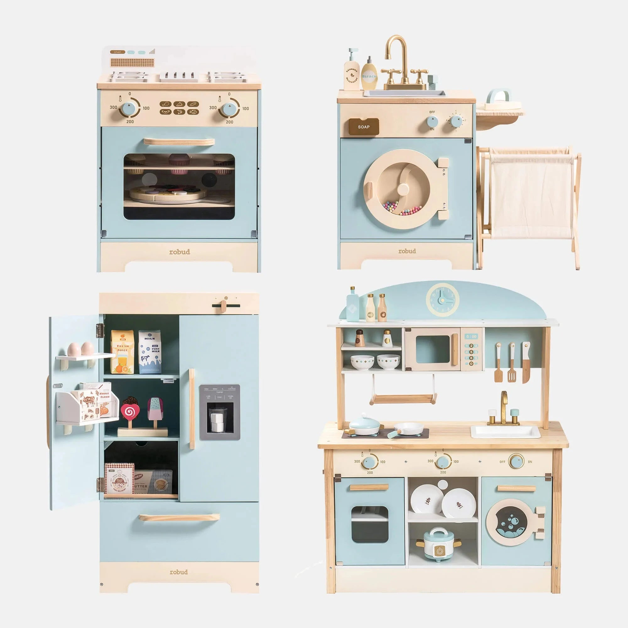 Blue Wooden Play Kitchen