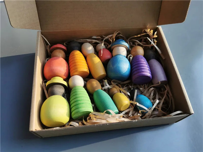 Wooden Calendar Peg Dolls Set - Montessori Time Learning Toy
