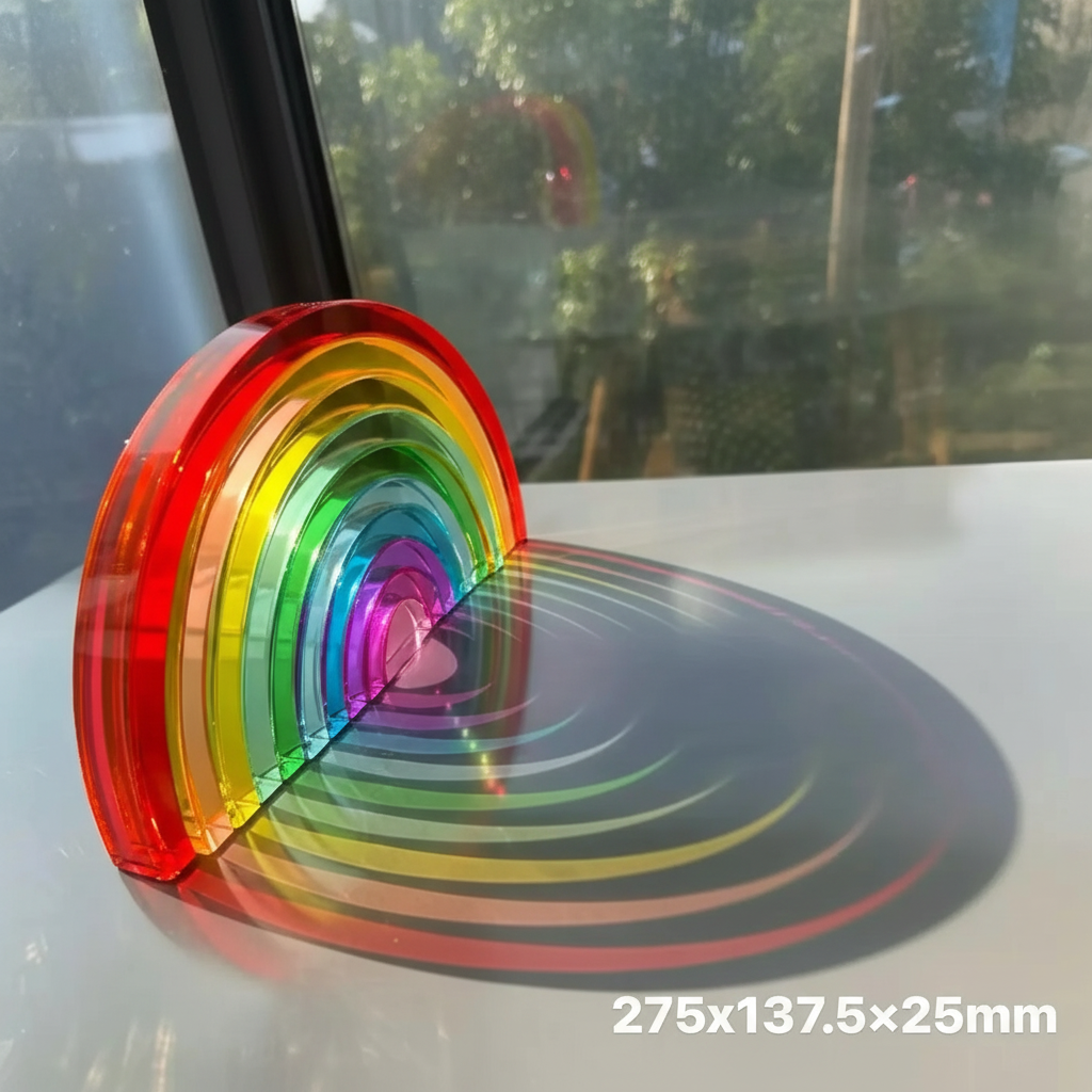 Rainbow Transparent Acrylic Arch Stacker for Kids