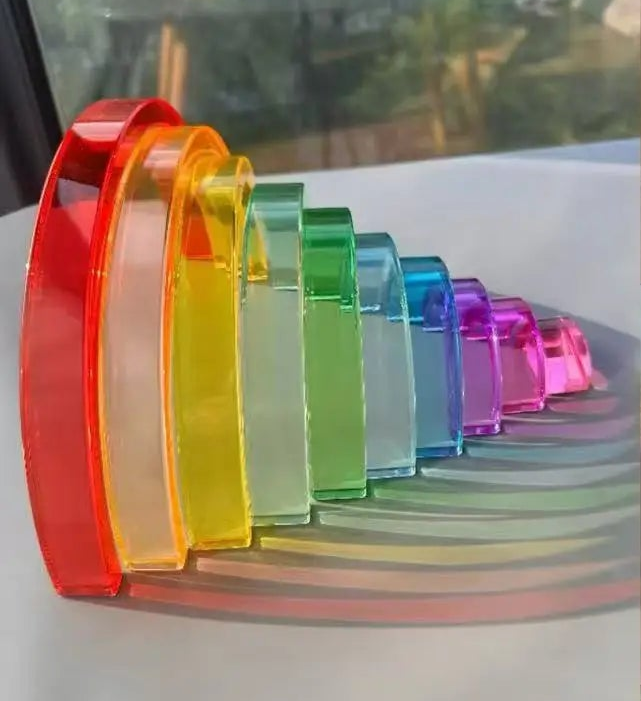 Rainbow Transparent Acrylic Arch Stacker for Kids
