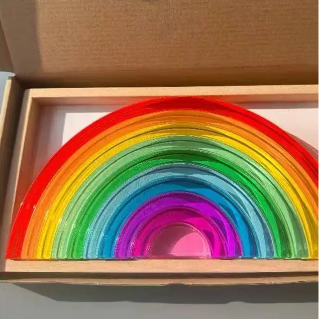 Rainbow Transparent Acrylic Arch Stacker for Kids