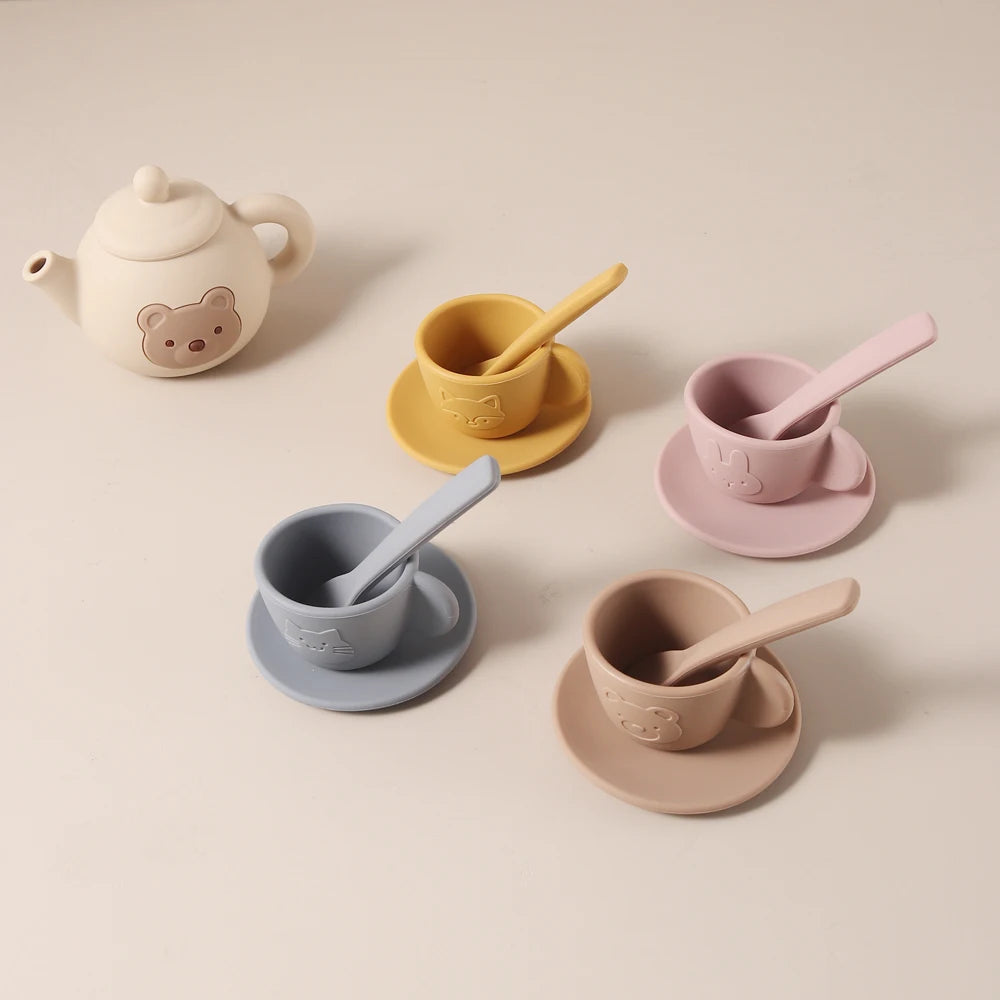 Silicone Tea Play Set for Toddlers – 13-Piece Pretend Play Tea Party