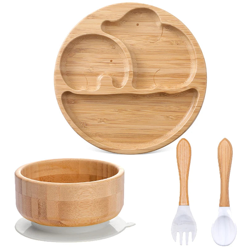 Elephant Divided Plate and Tableware Sets