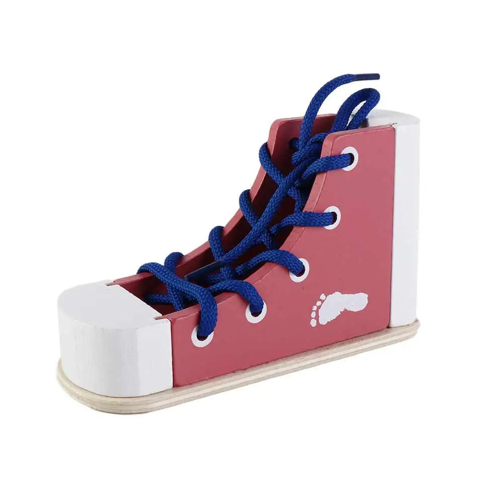 Wooden Shoe Tying Toy | Oliver and Company Montessori Toys