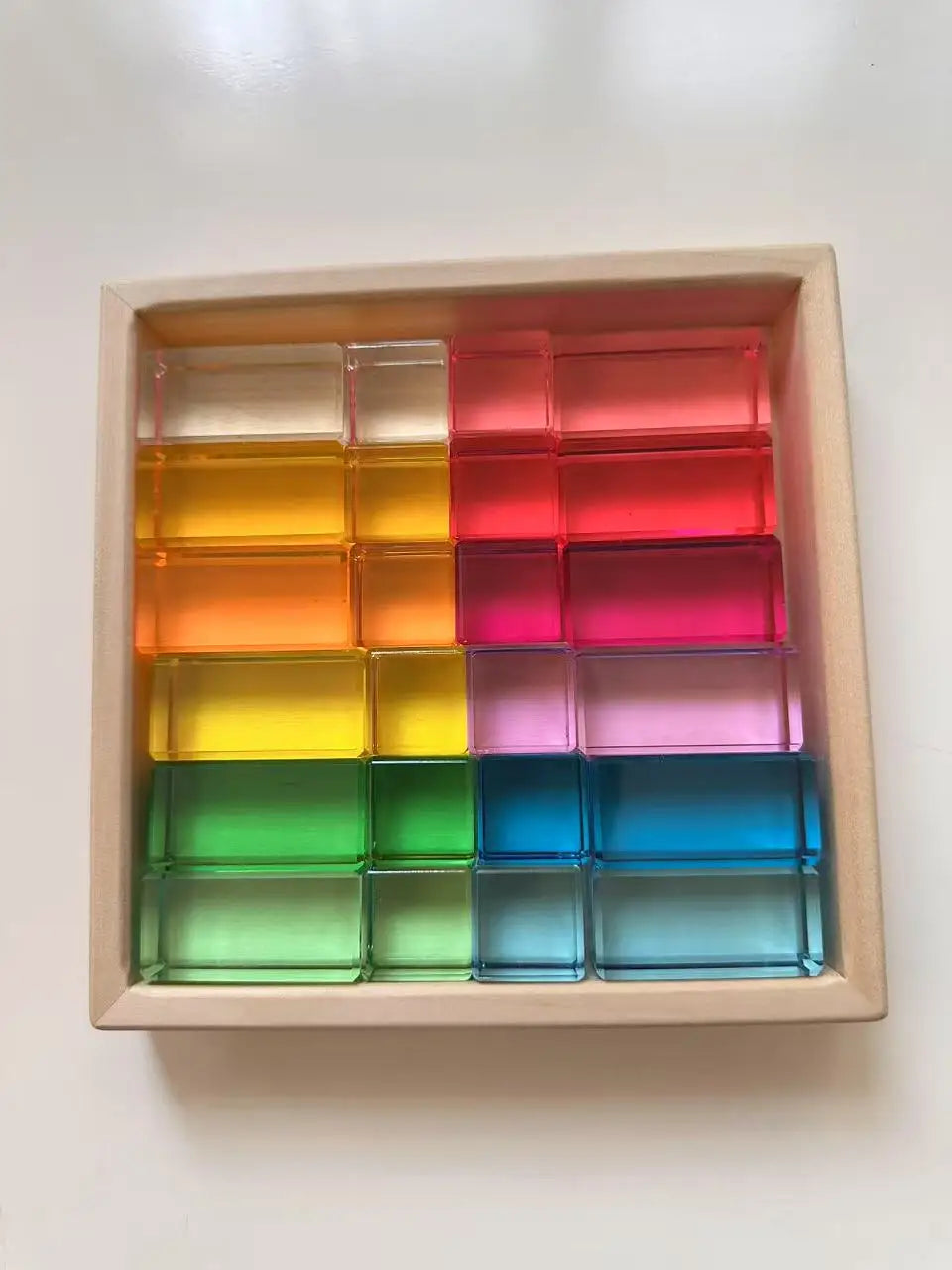 Rainbow Transparent Acrylic Stacking Blocks for Kids
