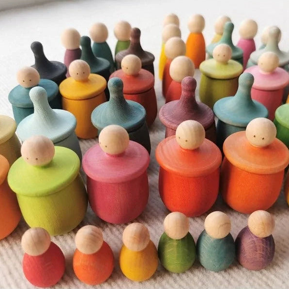 Wooden Peg Dolls & Cups