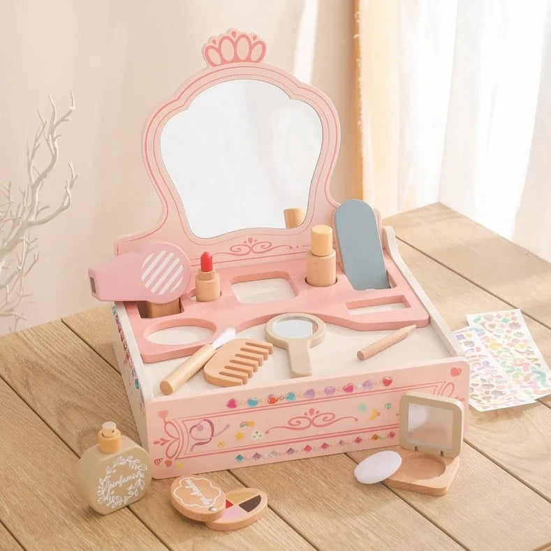 Wooden Makeup Set & Vanity Table Toys | Oliver Montessori