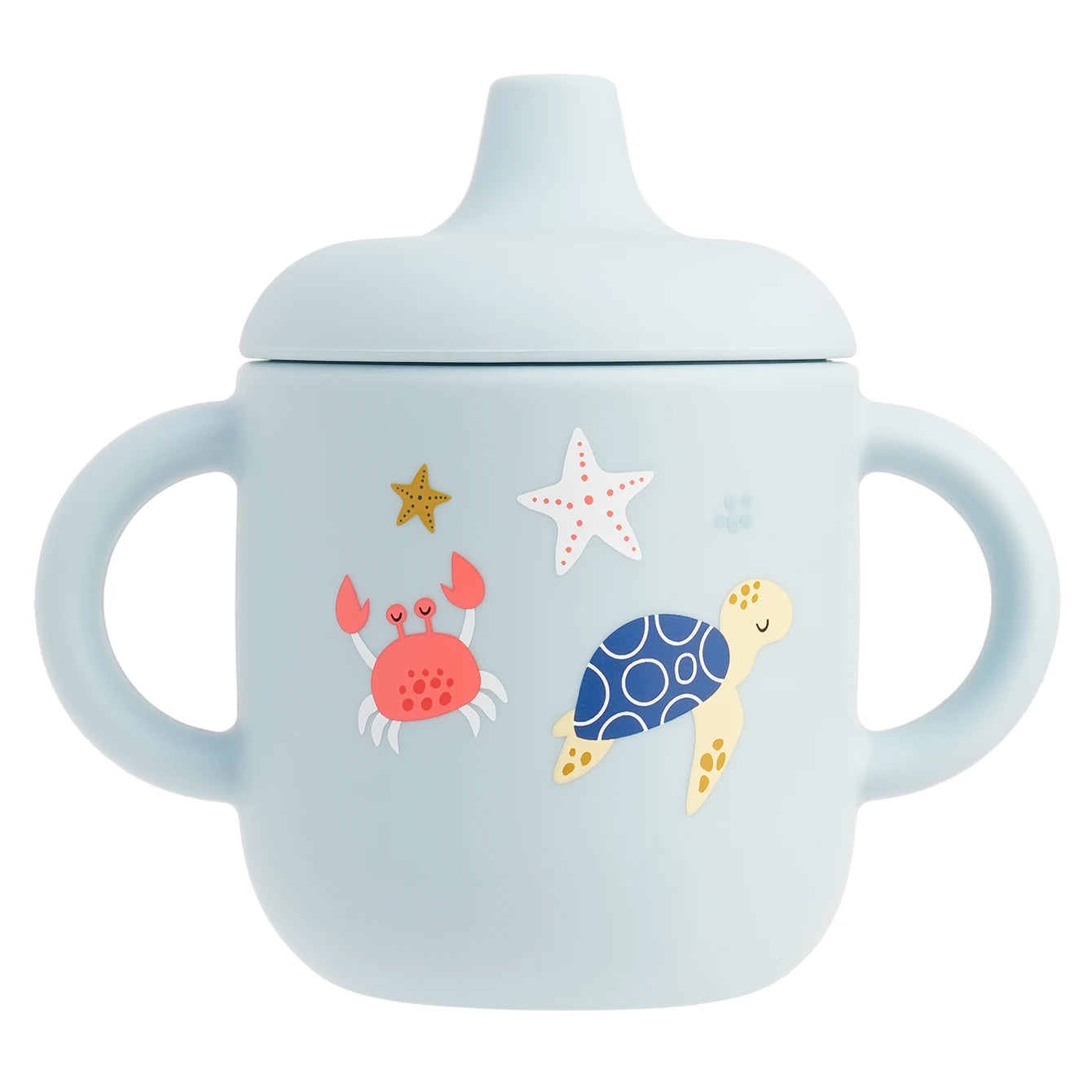 Cartoon silicone sippy cup in Blue Ocean