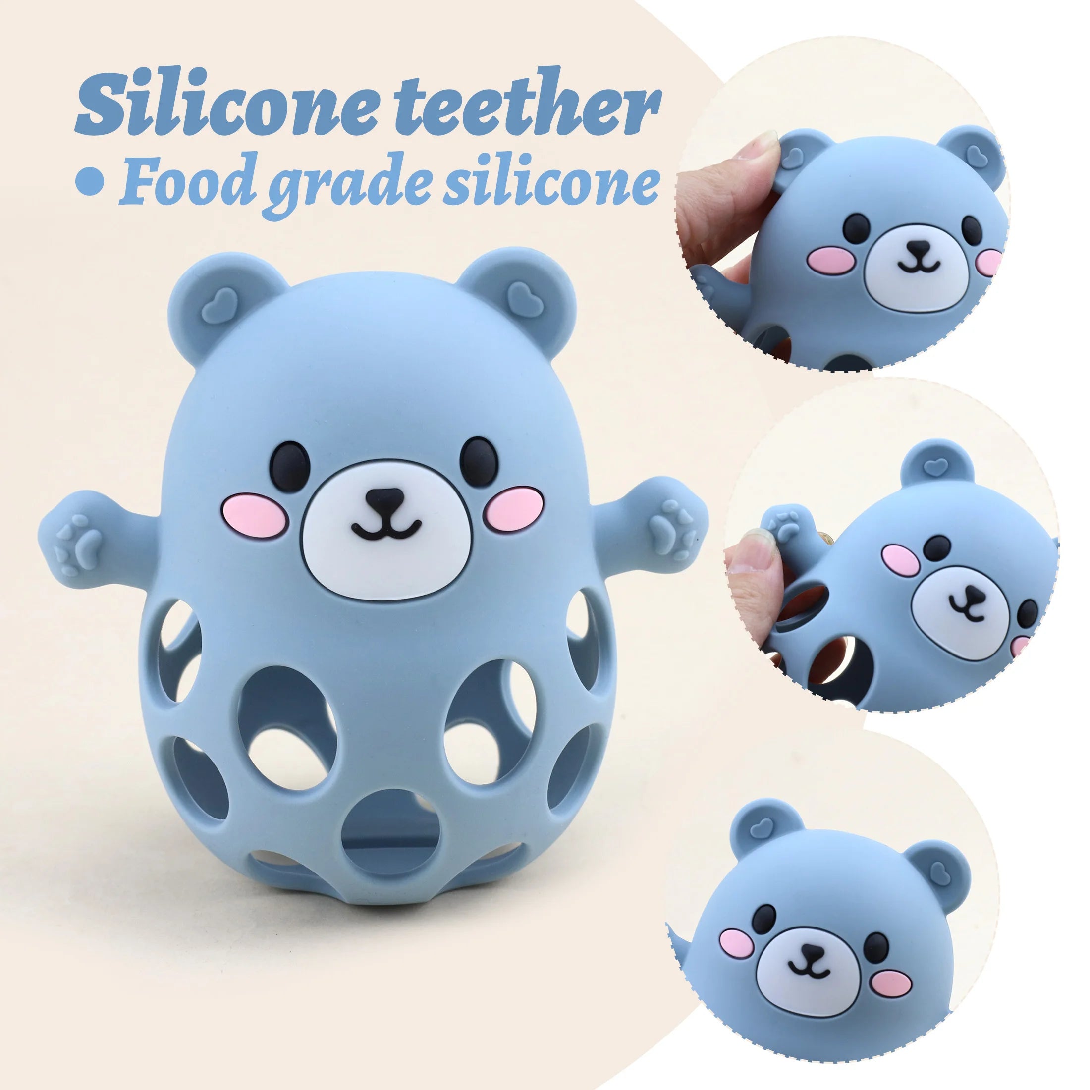 Bear Silicone Teether Ball